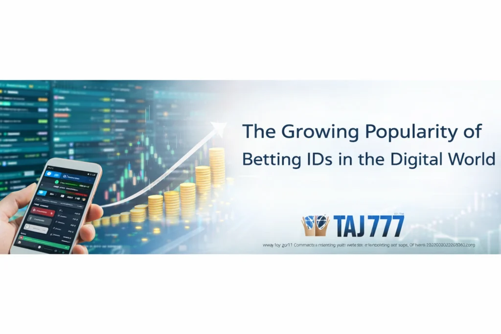 Growing popularity of betting IDs in the digital world with Taj777 logo and mobile betting apps