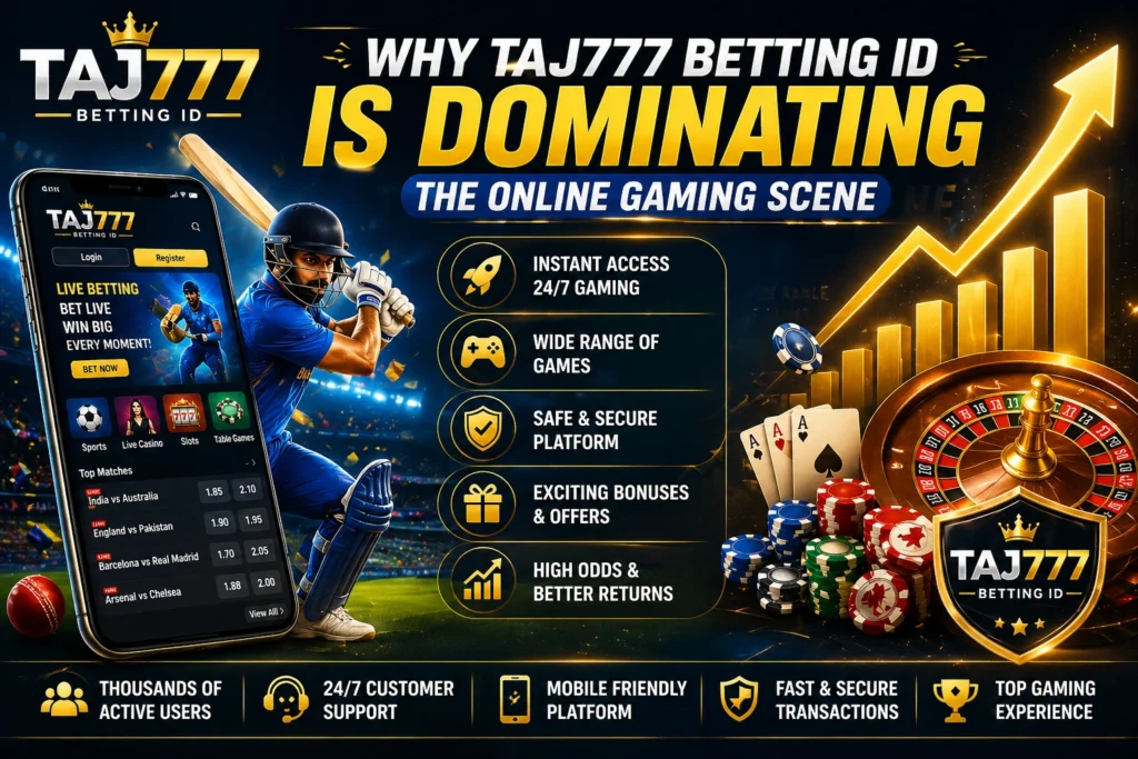 Taj777 Betting ID dominating online gaming scene with sports betting, casino, and mobile platform features